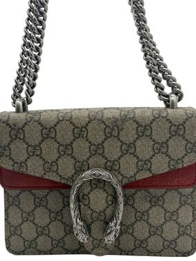 Gucci Dionysus GG Supreme Small Shoulder Bag – Red Suede